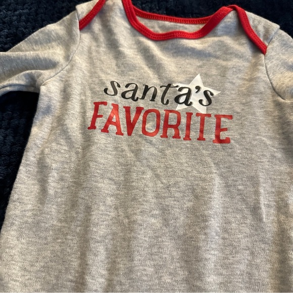 Carter’s 12 month Santa’s Favorite gray slogan bodysuit - Picture 4 of 5